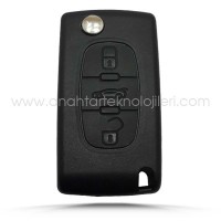 PEUGEOT 308 2007-2013 3 Buton Bagaj Açma Pil Yataksız Kumanda Kabı Oto Kumanda Kabı