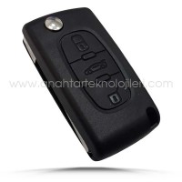 PEUGEOT 308 2007-2013 3 Buton Bagaj Açma Pil Yataksız Kumanda Kabı Oto Kumanda Kabı