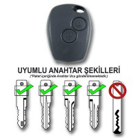 RENAULT Clio III Trafic Master Kangoo Dacia Çapraz 2 Buton Logosuz Yale Oto Kumanda Kabı