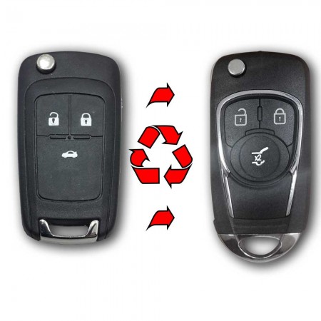 OPEL Insignia A 3 Buton Anahtarlıdan Sustalıya Dönüşüm Kabı Oto Anahtar Kabı