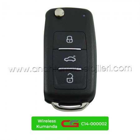 CG VOLKSWAGEN UDS Tipi 3 Buton Sustalı C14-000002 - B5-3 Kablosuz Kumanda
