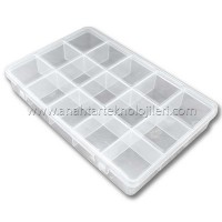 UNIVERSAL Çip Kutusu Orta Boy 15 Gözlü Organizer 230x150x35