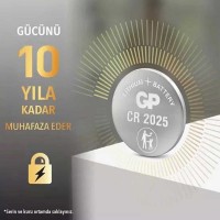 GP BATTERIES CR2025 3V Lithium Pil Baskül Tartı Hesap Mekinesi Oyuncak Kumanda Pil 5li Kart