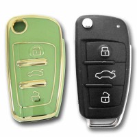 Audi 2005+ A3 A4 Q5 Q7 Sustalı Yeşil Oto Anahtar Kumanda Kabı Kılıfı Oto Anahtarlık