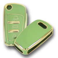 Audi 2005+ A3 A4 Q5 Q7 Sustalı Yeşil Oto Anahtar Kumanda Kabı Kılıfı Oto Anahtarlık