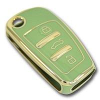 Audi 2005+ A3 A4 Q5 Q7 Sustalı Yeşil Oto Anahtar Kumanda Kabı Kılıfı Oto Anahtarlık