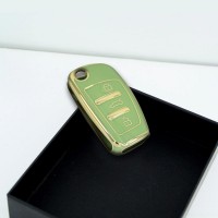 Audi 2005+ A3 A4 Q5 Q7 Sustalı Yeşil Oto Anahtar Kumanda Kabı Kılıfı Oto Anahtarlık