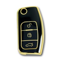 Ford Focus Fiesta Connect 2004+ Sustalı Siyah Oto Anahtar Kumanda Kabı Kılıfı Oto Anahtarlık