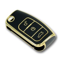 Ford Focus Fiesta Connect 2004+ Sustalı Siyah Oto Anahtar Kumanda Kabı Kılıfı Oto Anahtarlık