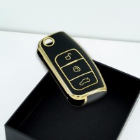 Ford Focus Fiesta Connect 2004+ Sustalı Siyah Oto Anahtar Kumanda Kabı Kılıfı Oto Anahtarlık