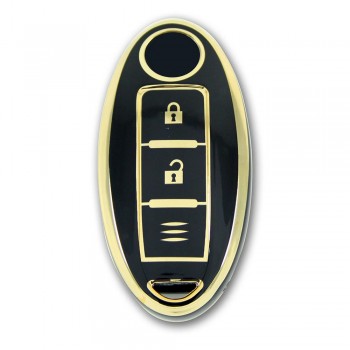 Nissan Qashqai Smart 2 Buton Siyah Oto Anahtar Kumanda Kabı Kılıfı Oto Anahtarlık