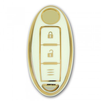 Nissan Qashqai Smart 2 Buton Beyaz Oto Anahtar Kumanda Kabı Kılıfı Oto Anahtarlık