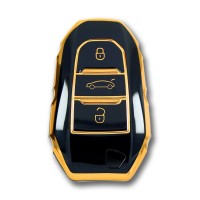 Peugeot 5008 3008 Citroen C3 C4 Smart Siyah Oto Anahtar Kumanda Kabı Kılıfı Oto Anahtarlık