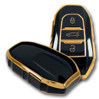 Peugeot 5008 3008 Citroen C3 C4 Smart Siyah Oto Anahtar Kumanda Kabı Kılıfı Oto Anahtarlık