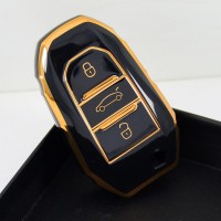 Peugeot 5008 3008 Citroen C3 C4 Smart Siyah Oto Anahtar Kumanda Kabı Kılıfı Oto Anahtarlık