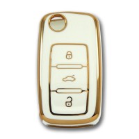 Volkswagen UDS Golf Caddy Jetta Transporter Beyaz Oto Anahtar Kumanda Kabı Kılıf Oto Anahtarlık 