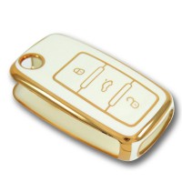 Volkswagen UDS Golf Caddy Jetta Transporter Beyaz Oto Anahtar Kumanda Kabı Kılıf Oto Anahtarlık 