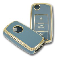 Volkswagen UDS Golf Caddy Jetta Transporter Gri Oto Anahtar Kumanda Kabı Kılıf Oto Anahtarlık 