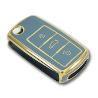 Volkswagen UDS Golf Caddy Jetta Transporter Gri Oto Anahtar Kumanda Kabı Kılıf Oto Anahtarlık 