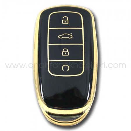 Chery Smart Siyah Slikon Oto Anahtar Kumanda Kabı Kılıfı Oto Anahtarlık