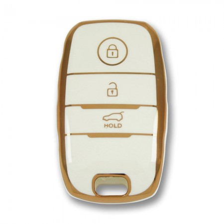 Kia 2012-2018 Ceed, Rio, Sportage Smart Beyaz Oto Anahtar Kumanda Kabı Kılıfı Oto Anahtarlık
