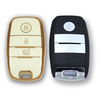 Kia 2012-2018 Ceed, Rio, Sportage Smart Beyaz Oto Anahtar Kumanda Kabı Kılıfı Oto Anahtarlık