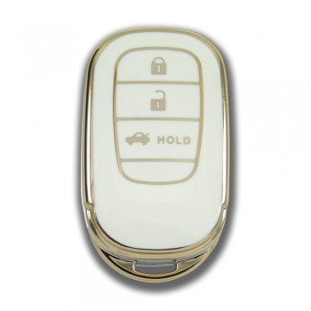 Honda Civic, Accord 2022+ 3 Buton Smart Beyaz Oto Anahtar Kumanda Kabı Kılıfı Oto Anahtarlık