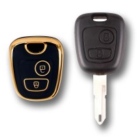 Peugeot 206 106 Partner Citroen C1 Siyah Oto Anahtar Kumanda Kabı Kılıfı Oto Anahtarlık
