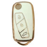 Fiat Linea, Ducato, Boxer, Jumper Sustalı Beyaz Oto Anahtar Kumanda Kabı Kılıfı Oto Anahtarlık