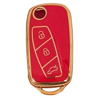 Fiat Linea, Ducato, Boxer, Jumper Sustalı Kırmızı Oto Anahtar Kumanda Kabı Kılıfı Oto Anahtarlık