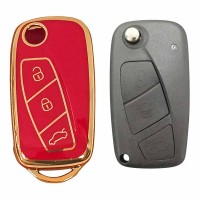 Fiat Linea, Ducato, Boxer, Jumper Sustalı Kırmızı Oto Anahtar Kumanda Kabı Kılıfı Oto Anahtarlık