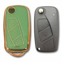 Fiat Linea, Ducato, Boxer, Jumper Sustalı Yeşil Oto Anahtar Kumanda Kabı Kılıfı Oto Anahtarlık