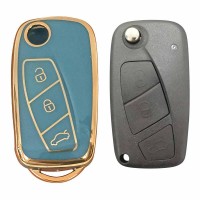 Fiat Linea, Ducato, Boxer, Jumper Sustalı Gri Oto Anahtar Kumanda Kabı Kılıfı Oto Anahtarlık