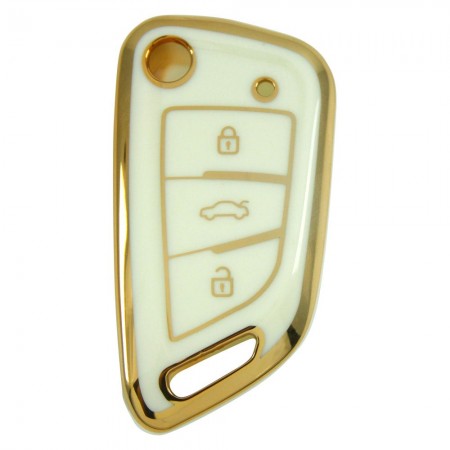 Universal FEM Tipi Sustalı Kumanda için Beyaz Oto Anahtar Kumanda Kabı Kılıfı Oto Anahtarlık