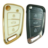 Universal FEM Tipi Sustalı Kumanda için Beyaz Oto Anahtar Kumanda Kabı Kılıfı Oto Anahtarlık