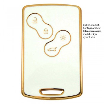 RENAULT Megane III Clio IV Kart Beyaz Oto Anahtar Kumanda Kabı Kılıfı Oto Anahtarlık