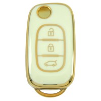 RENAULT Megane III Fluence 3 Buton Sustalı Beyaz Oto Anahtar Kumanda Kabı Kılıfı Oto Anahtarlık