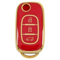 RENAULT Megane III Fluence 3 Buton Sustalı Kırmızı Oto Anahtar Kumanda Kabı Kılıfı Oto Anahtarlık