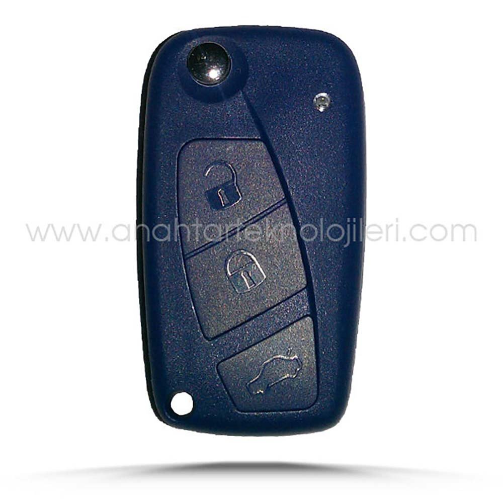 1020054 FIAT Linea Sustalı 3 Buton Mavi Kumanda Kabı - Görsel 1