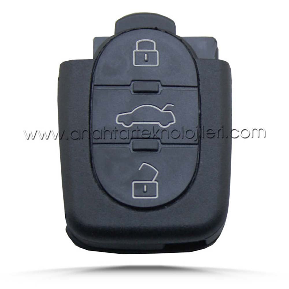 1020301 AUDI Sustalı Eski 3 Buton Küçük Pil Kumanda Kabı - Görsel 1