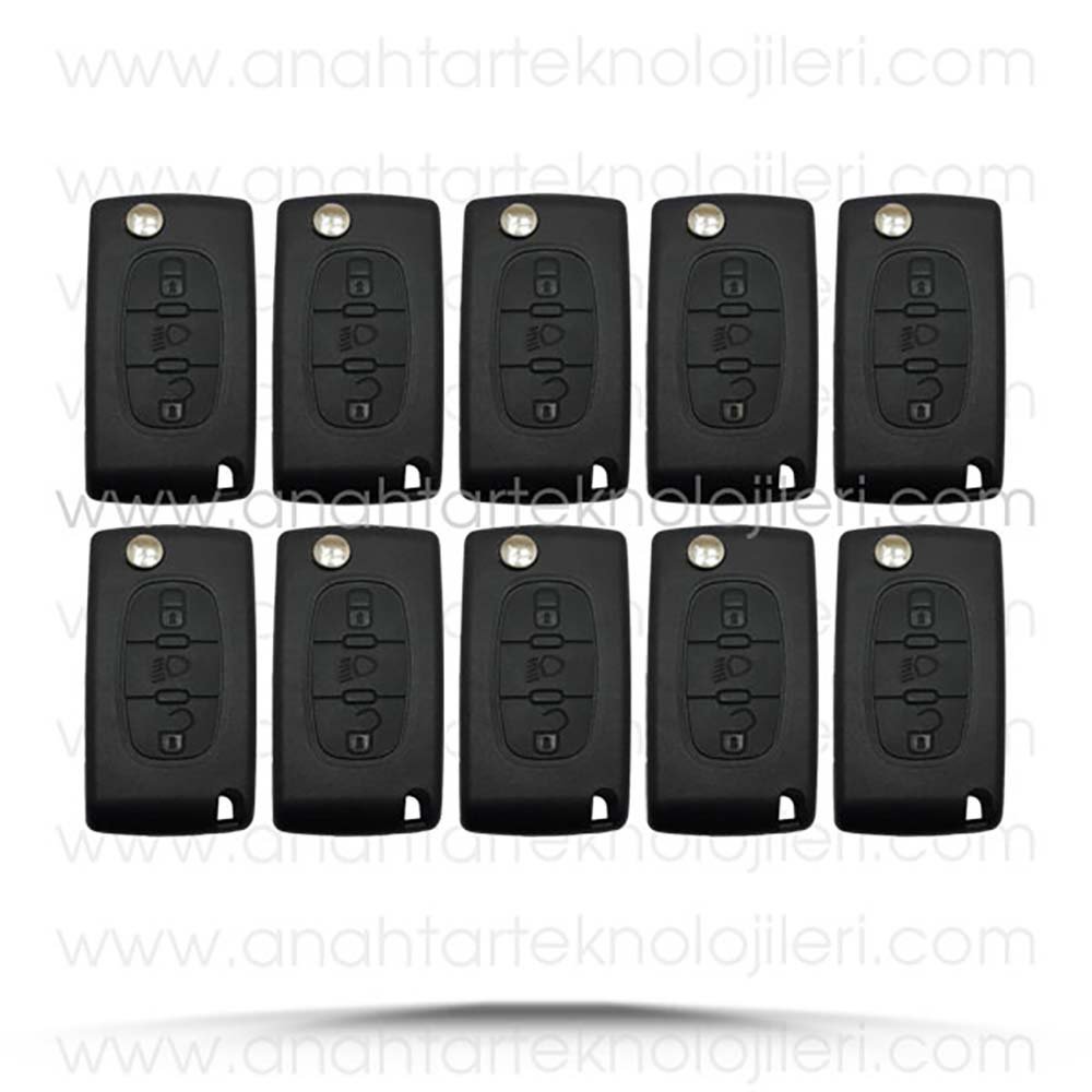 1020348 CITROEN C4 3 Buton 10lu Paket Sustalı Kumanda Kabı - Görsel 1