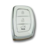 Hyundai IX35 Tucson 13-18 Smart 3 Buton Beyaz-Gümüş Oto Anahtar Kumanda Kabı Kılıfı Oto Anahtarlık
